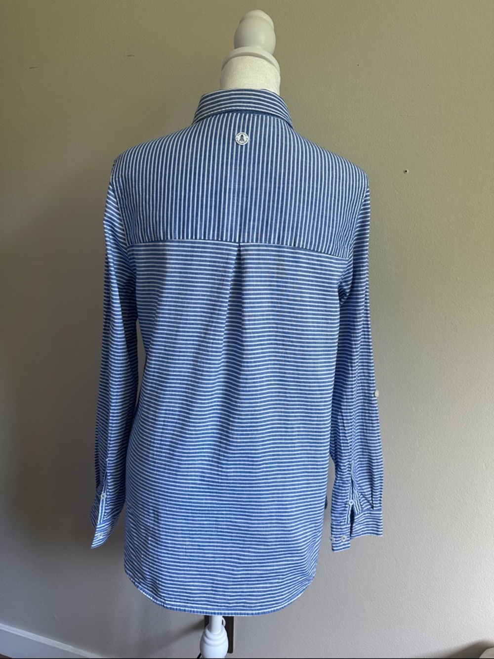 Barbour Striped Blue & White Long-Sleeve Button Shirt - Picture 3 of 9
